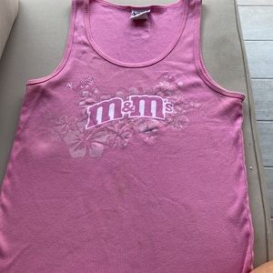 Vintage Y2K Nascar M&Mโs #38 Pink Tank Top | Size XL